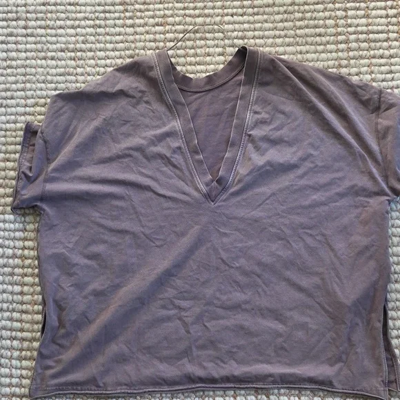 FREE PEOPLE Movement Oversized Deep V Tshirt - Picture 1 of 8